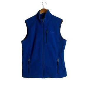 L.L. Bean mens blue fleece full zip vest. Size large tall